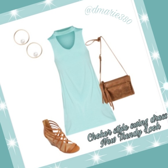 π trendy cutout choker style Swing Dress π